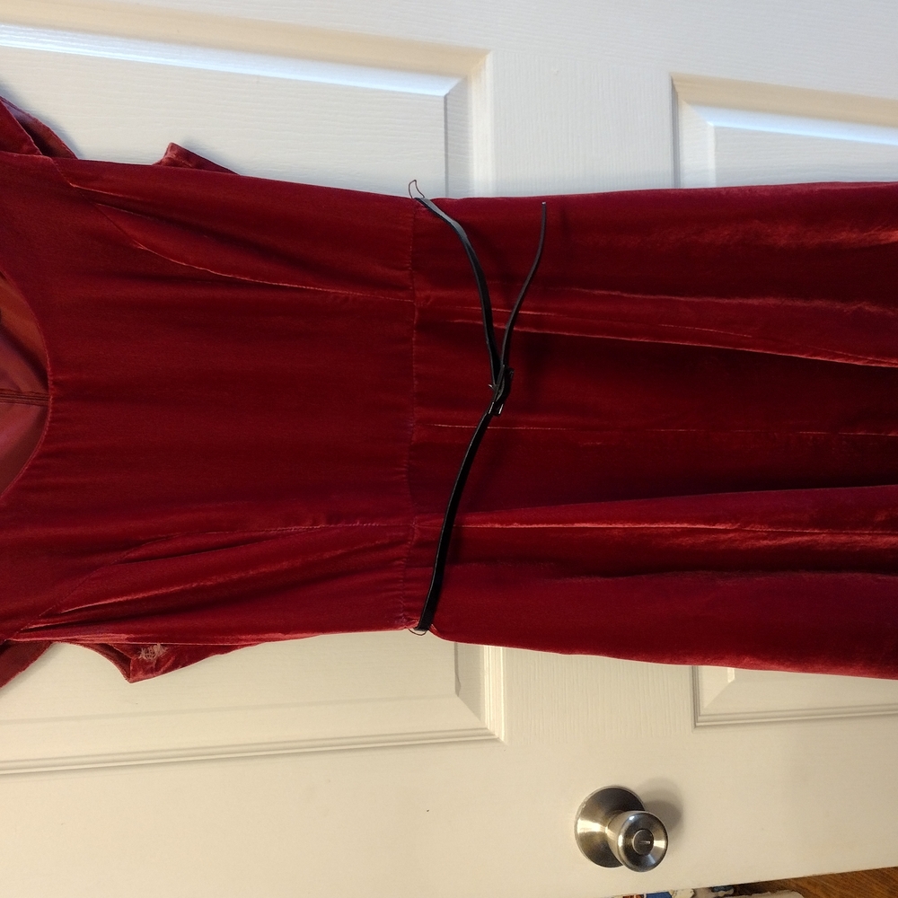 Elegant Red Velvet Dress